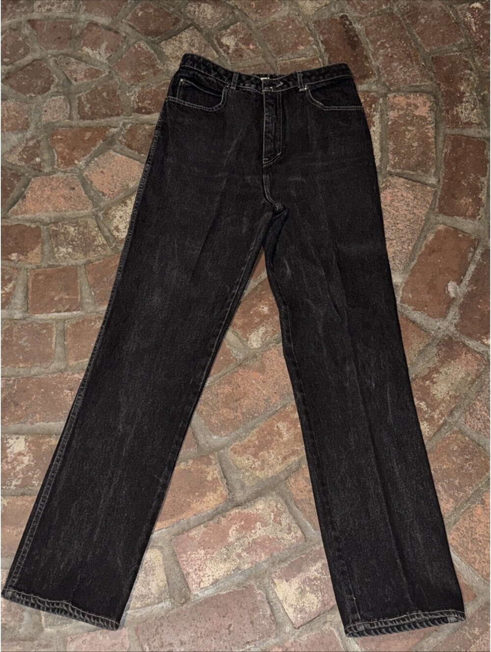 VTG 76-86 Sassoon Women’s Black Jeans Size 14 Tight Lay Down Zip up Jeans Of 70s
